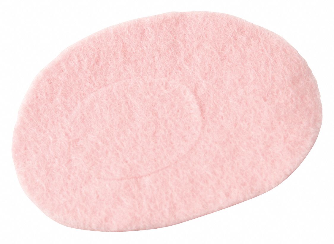 Adhesive Felt Pad: Non-Sterile, Pink, Wool Felt, Box, 1 7/8 in Wd, 1 3/8 in Lg, 100 PK