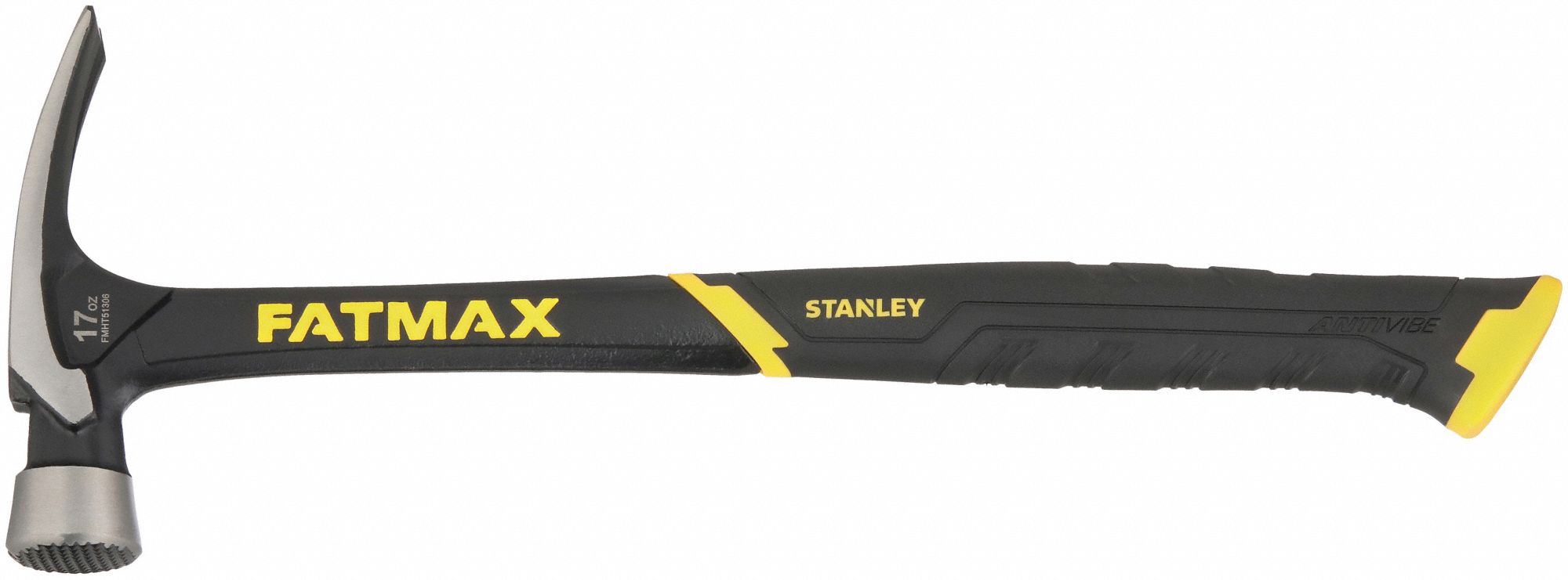 STRAIGHT CLAW HAMMER, STEEL, TEXTURED GRIP, STEEL HANDLE, 17 OZ HEAD WT, 16 IN OVERALL L, SMOOTH