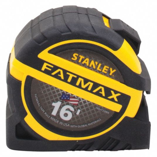 STANLEY, 16 ft Blade Lg, 1 1/4 in Blade Wd, Tape Measure 49XJ16FMHT33969S Grainger