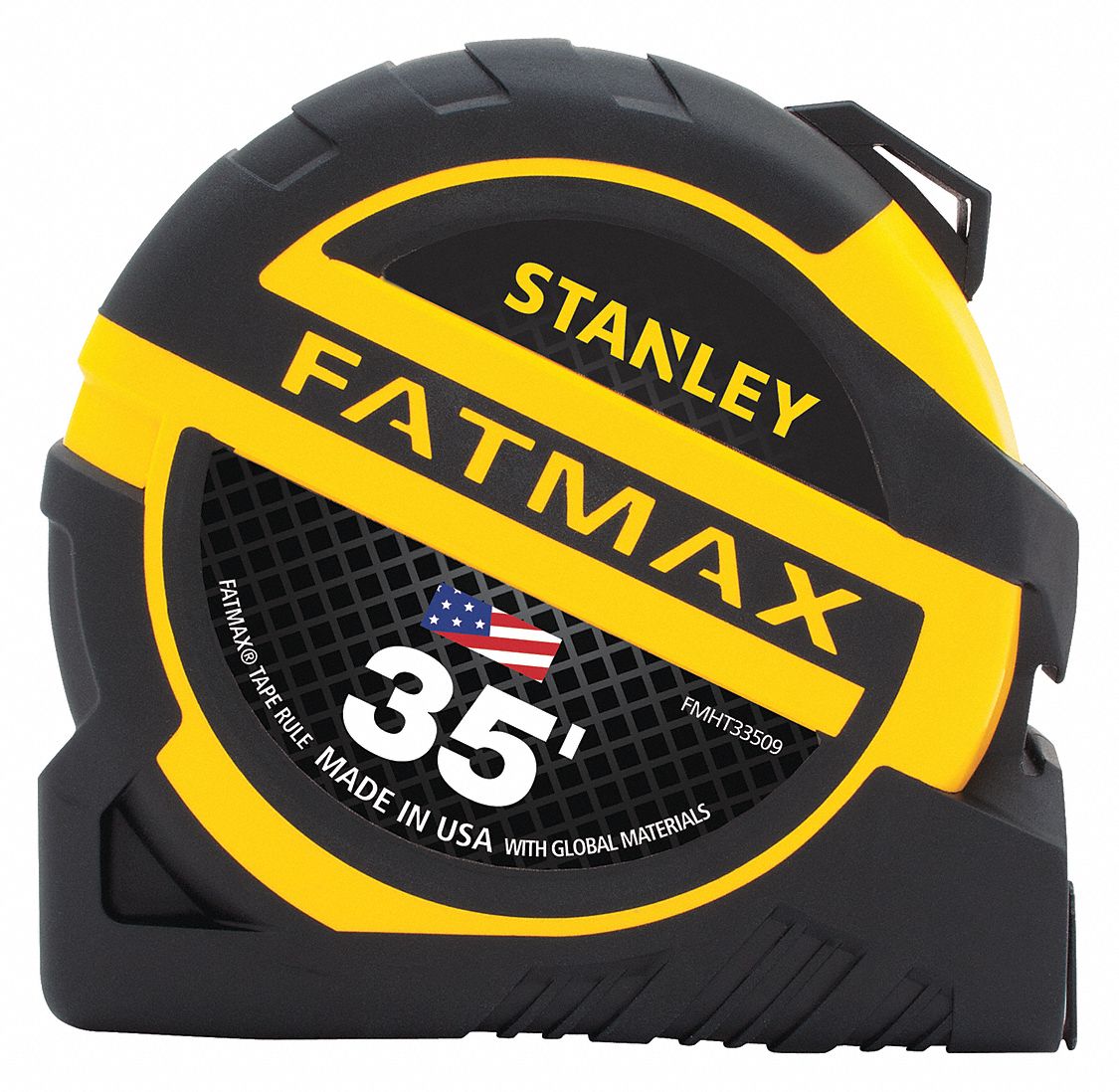 STANLEY 35 ft Steel SAE Tape Measure, Black, Yellow 49XJ19FMHT33509S