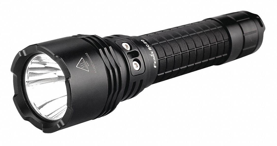 Rechargeable Flashlight: Rechargeable, 1,000 lm Max Brightness, 5 Light Output Levels