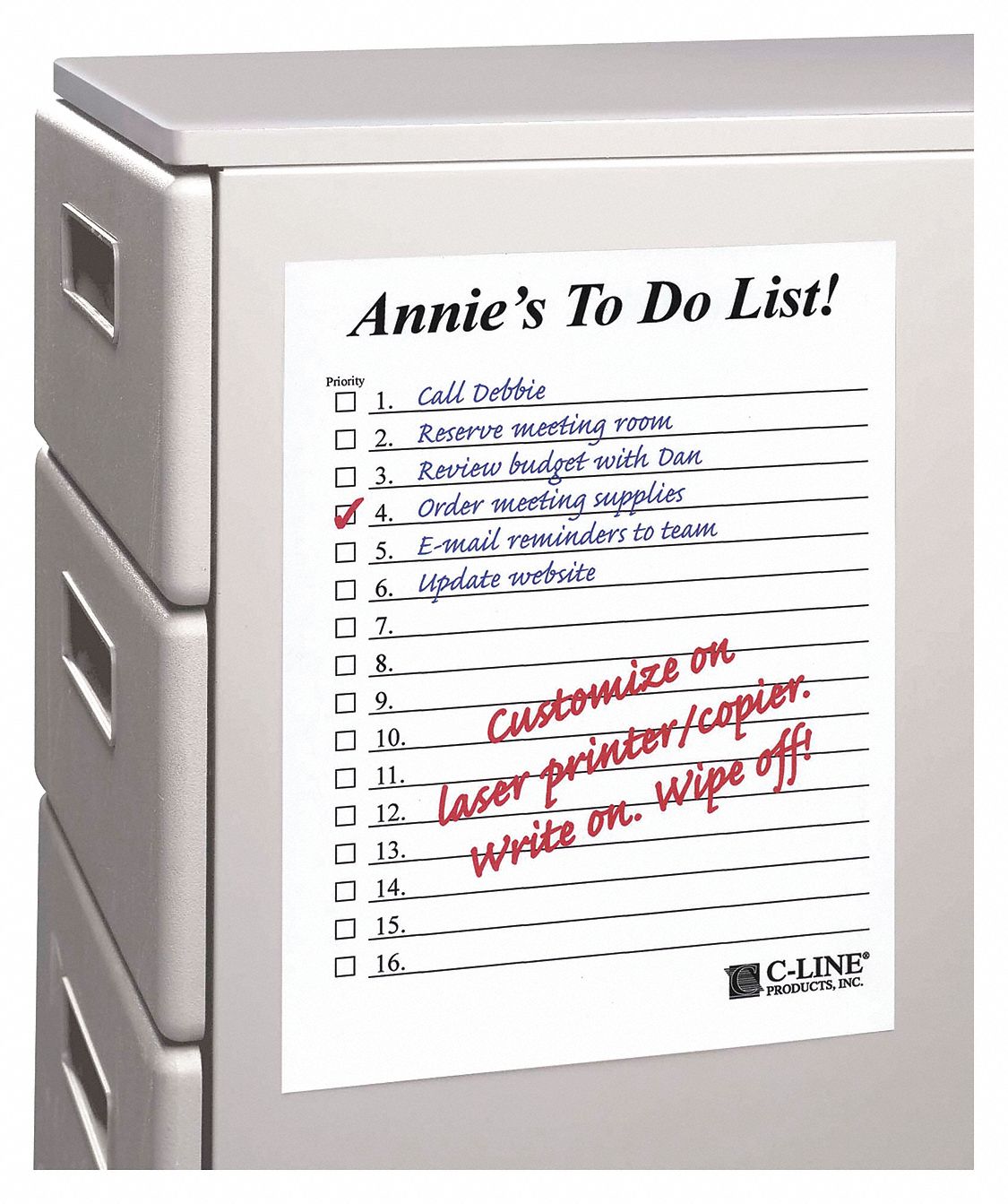 CLINE DRY ERASE SHEET,11"H X ,81/2",PK25 Dry Erase Sheets