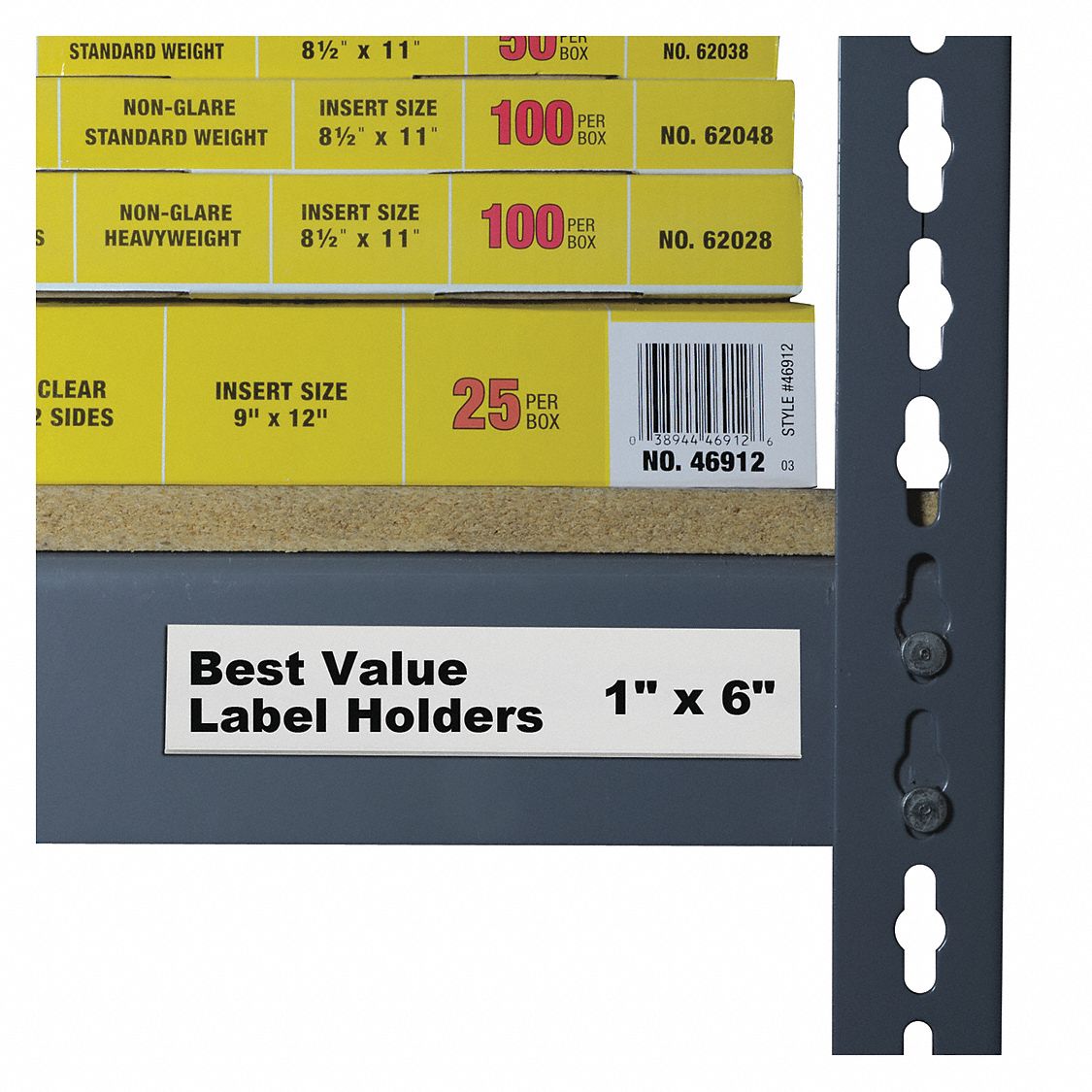 CLINE, 1 in x 6 in, Clear, Label Holder 49XM1587627 Grainger