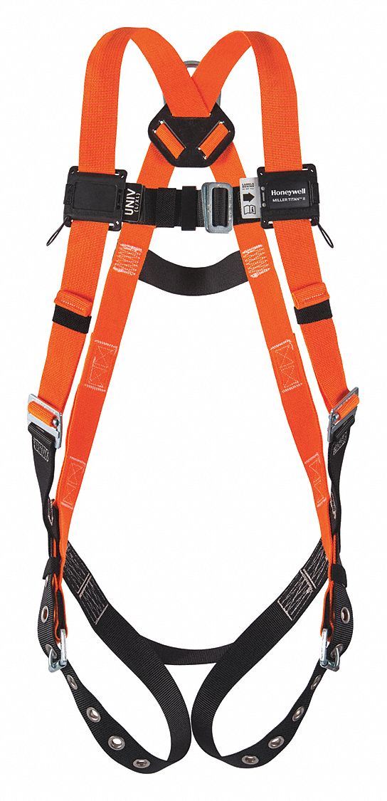 Miller Harness with Elastomer Webbing Miller by Honeywell E570/XXLRN DuraFlex Ms XX-Large Sperian Protection Group Mating Buckle Chest Leg Straps and Sliding Back D-Ring