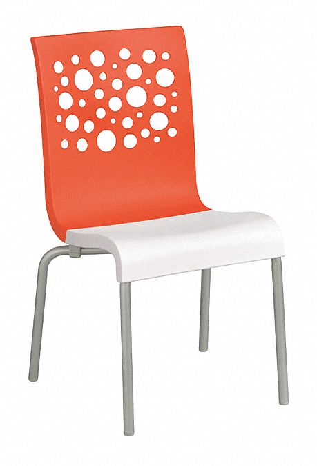 Grosfillex Resin Chair Orange White 21 Width 22 Depth 35 1
