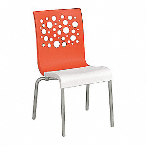 Grosfillex Resin Chair Orange White 21 Width 22 Depth 35 1