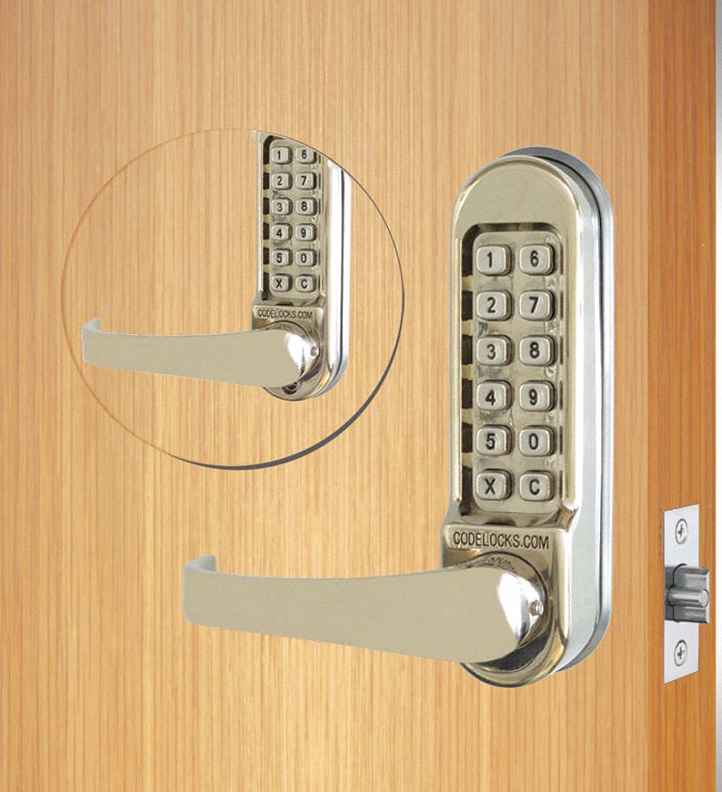 Mechanical Lockset, Stainless Steel, Lever