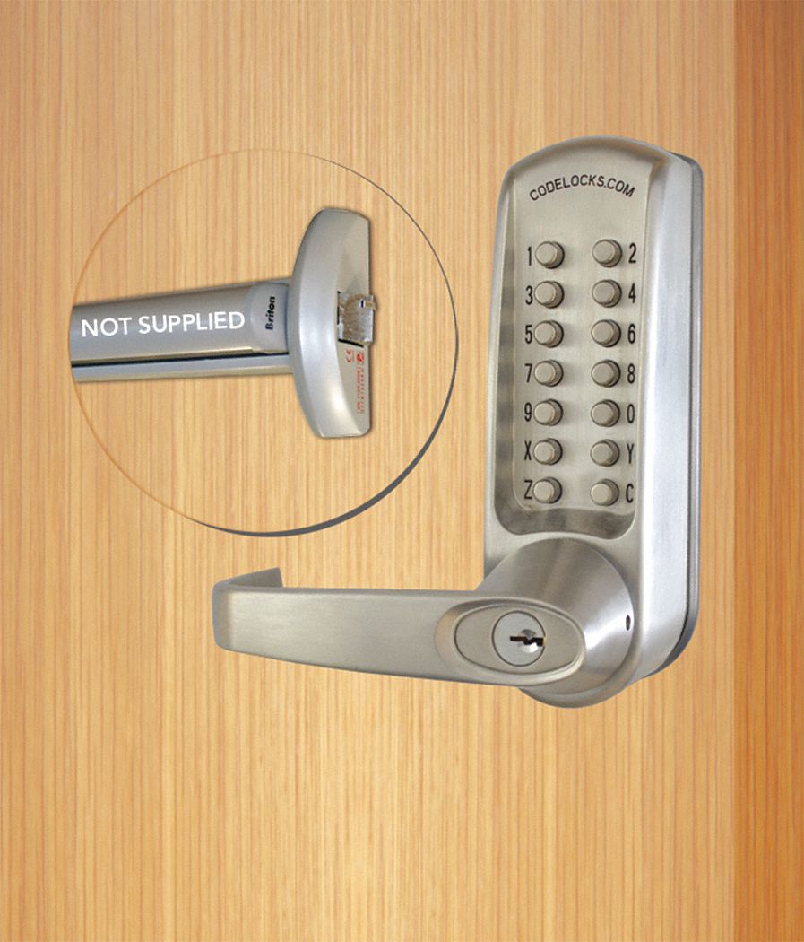 CODELOCKS, ADA Compliant, Stainless Steel, Mechanical Push Button