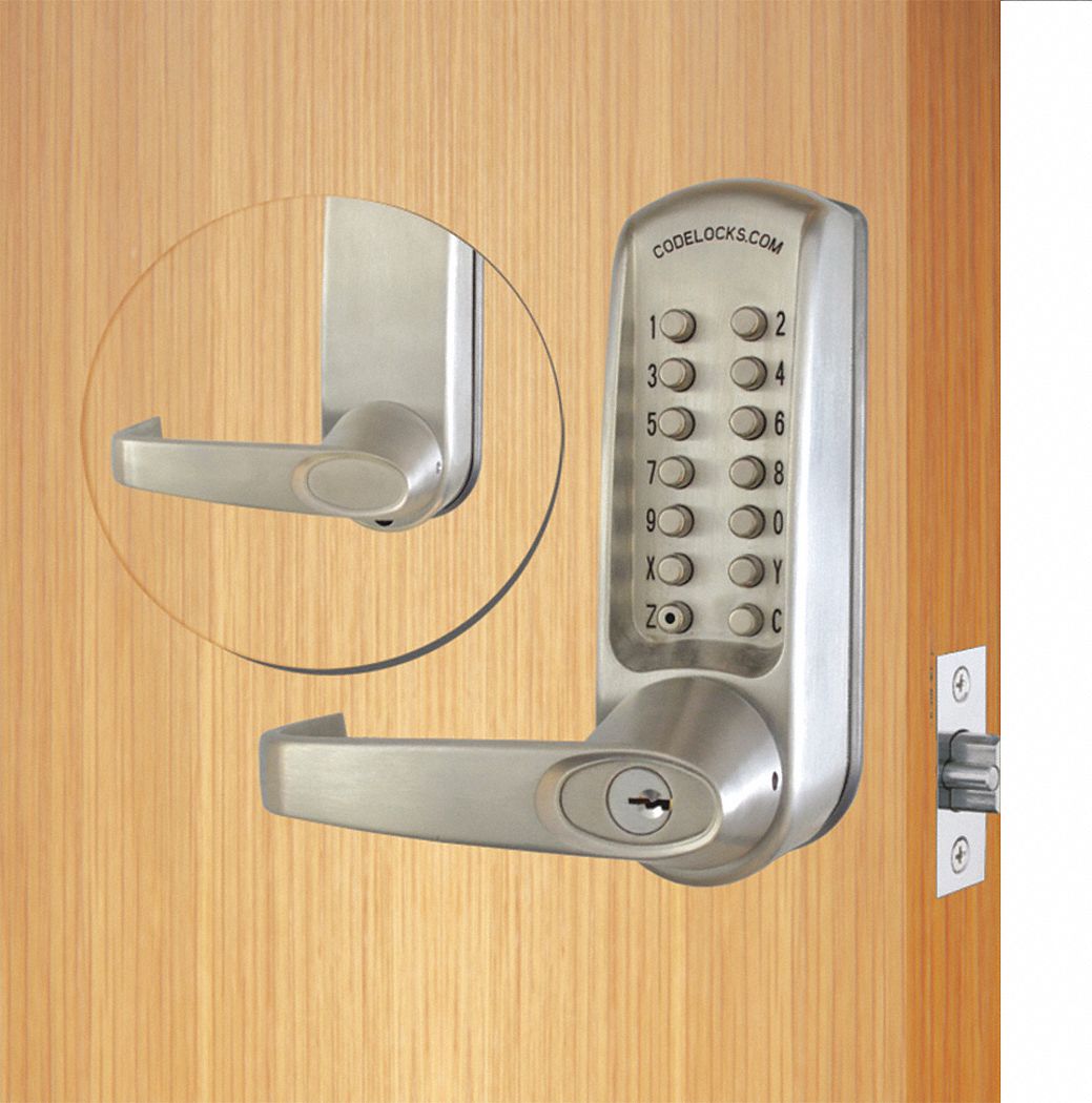 CODELOCKS, ADA Compliant, Stainless Steel, Mechanical Push Button