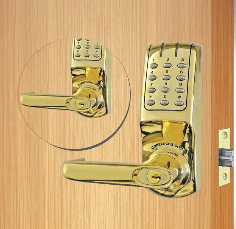 CODELOCKS Electronic Key Lock Classroom or Store Room with Key Override, Keypad, Vertical