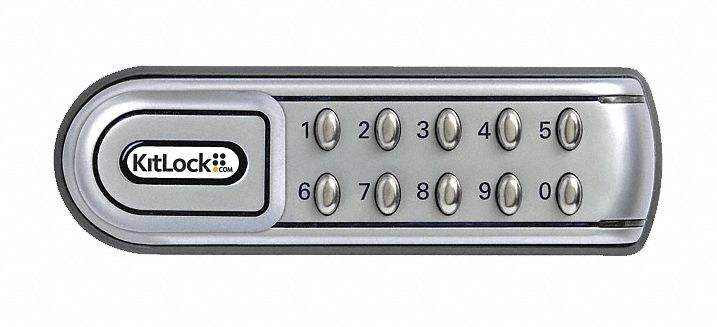 Electronic Keyless Lock: Right-Hand, Keypad, Self-Locking, 11 Buttons, 1 5/8 in Body Ht