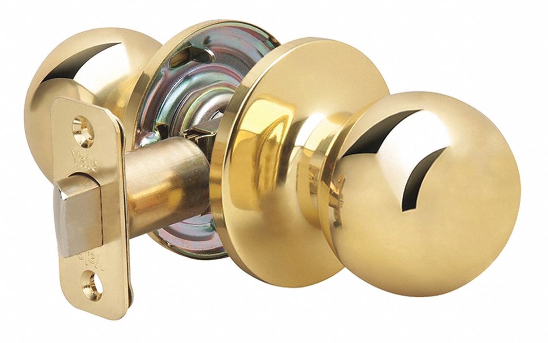 YALE, Office Knob Locksets, Brass, Door Lockset - 49XU07|ATE36 - Grainger