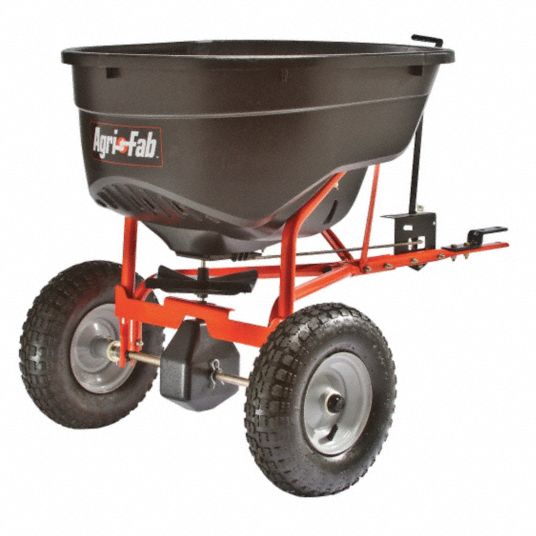 AGRIFAB Tow Broadcast Spreader, 130 lb Capacity, Pneumatic Wheel Type