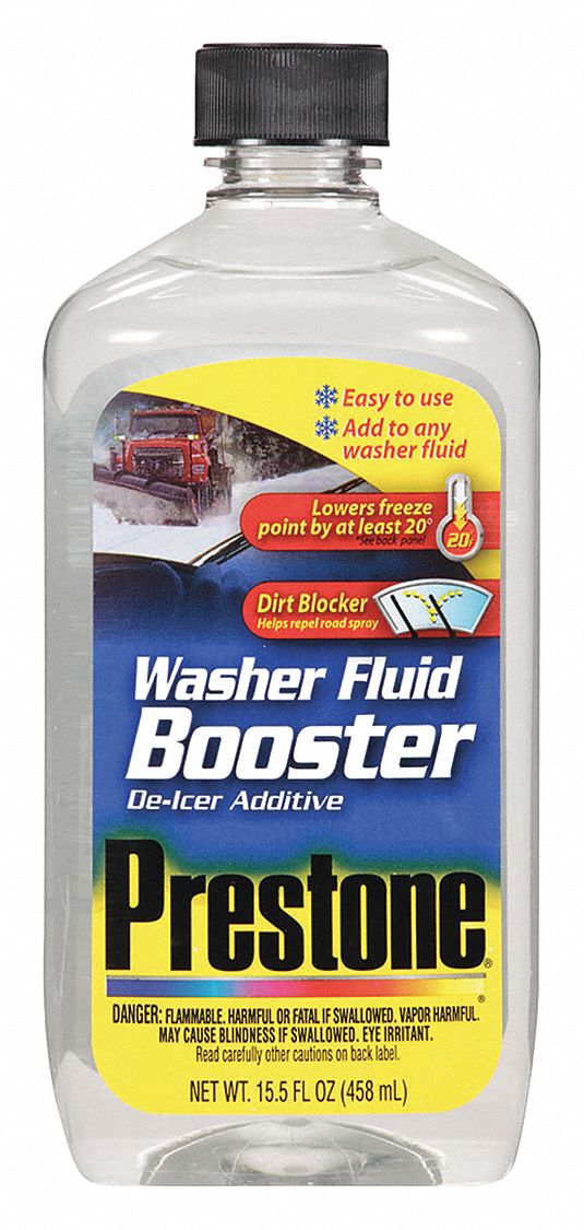 Prestone AS240-12PK Washer Fluid Booster De-Icer Additive with Dirt Blocker-15.5 oz, (Pack of 12)