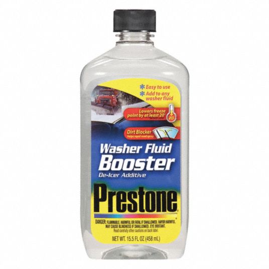 Prestone AS240-12PK Washer Fluid Booster De-Icer Additive with Dirt Blocker-15.5 oz, (Pack of 12)