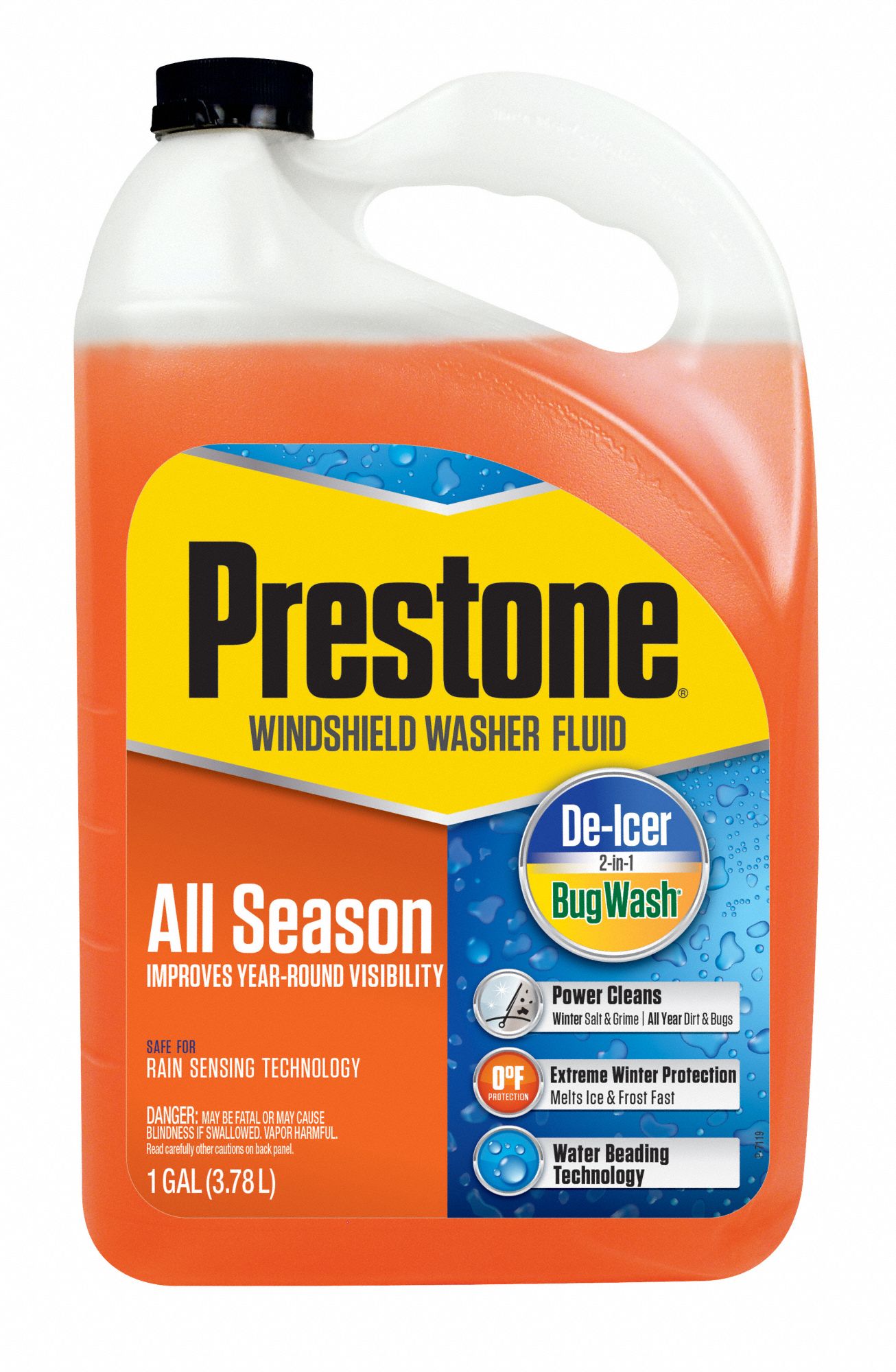 Prestone AS658 Deluxe 3-in-1 Windshield Washer Fluid 1 Gallon