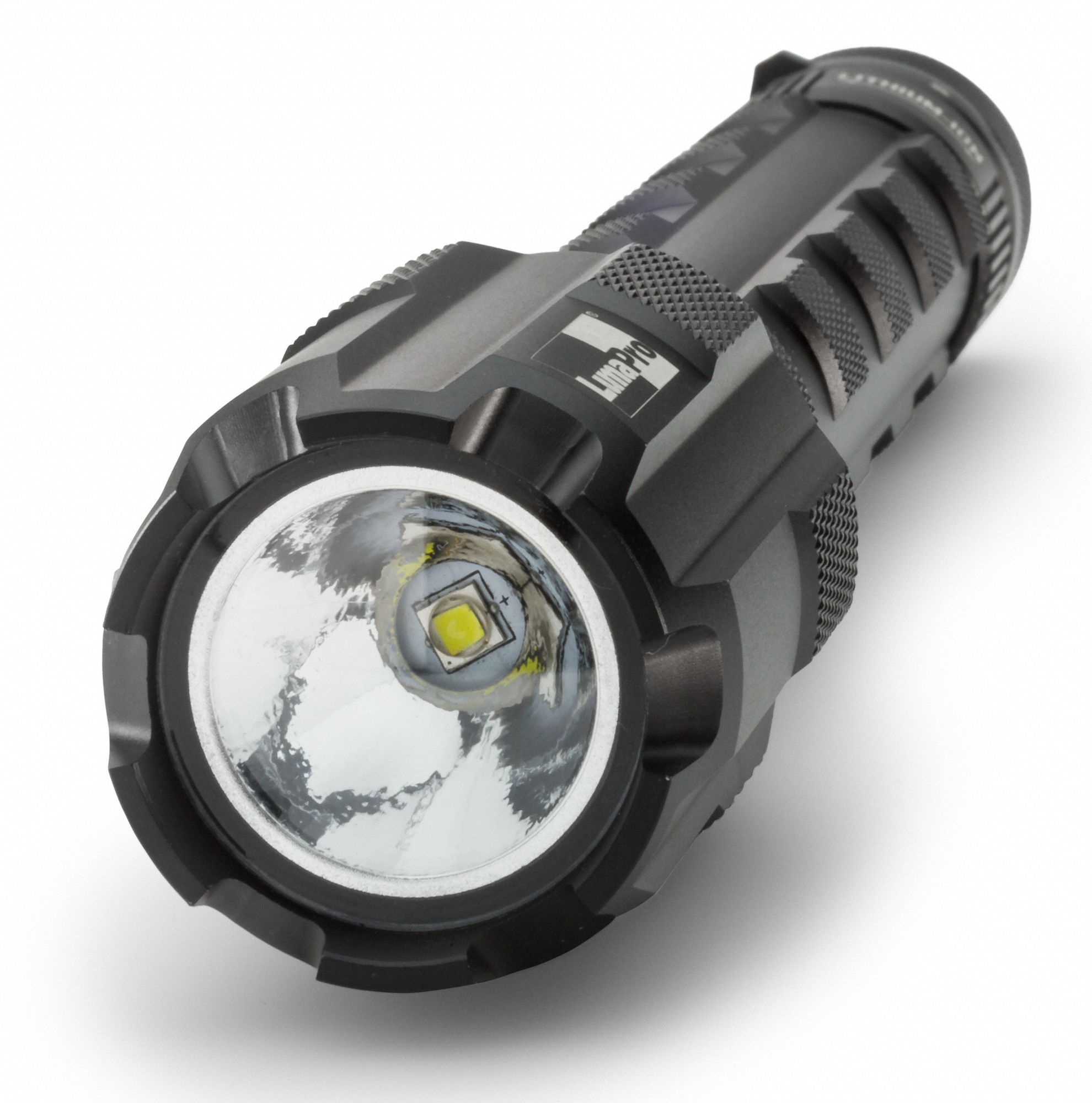 LUMAPRO Handheld Flashlight 18650 Battery, LED, Rechargeable, 9.55 in