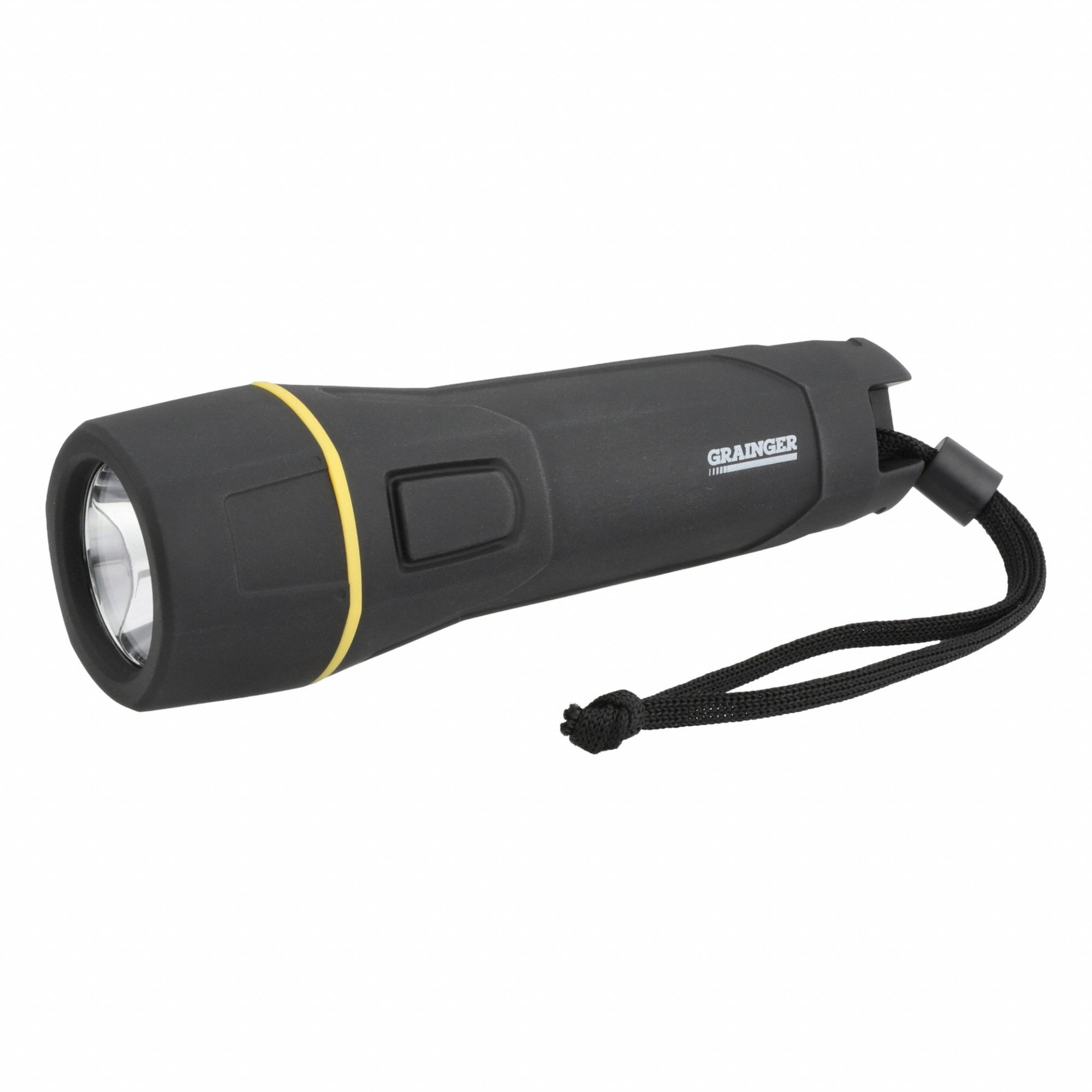 Flashlight: LED, 211 lm Max Brightness, 6.5 hr Run Time at Max Brightness, Black, Plastic