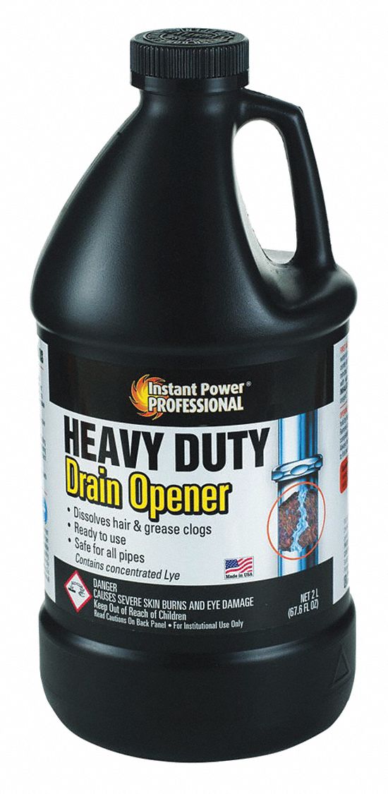 Instant Power Heavy Duty Drain Opener 2 Lt - 67.6 oz Liquid Drain Cleaner  for All States - Safe for Septic Tanks - Cleans Pipe Walls - 20x More