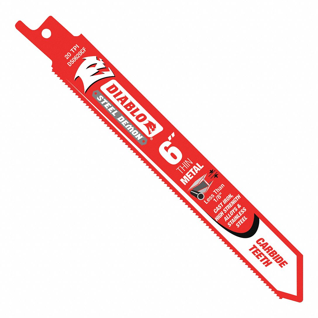 DIABLO, 20 Teeth per Inch, 6 in Blade Lg, Reciprocating Saw Blade