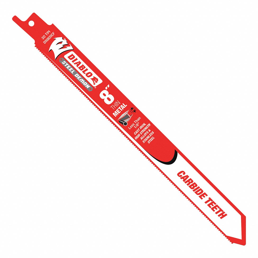 DIABLO, 20 Teeth per Inch, 8 in Blade Lg, Reciprocating Saw Blade