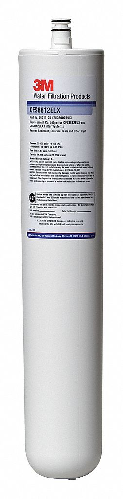 Quick-Connect Water Filter: 0.5 micron, 1.7 gpm, 14, 000 gal, 11 in Overall Ht