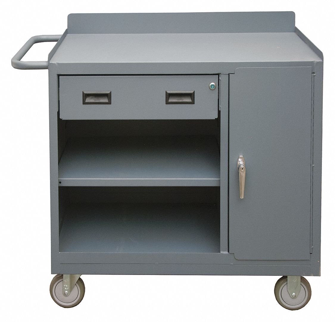 DURHAM MFG, 36 in x 18 in, Steel, Mobile Cabinet Workbench - 49Y079 ...