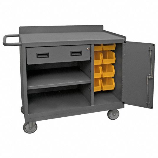 DURHAM MFG, 36 in x 18 in, Steel, Mobile Cabinet Workbench - 49Y082 ...