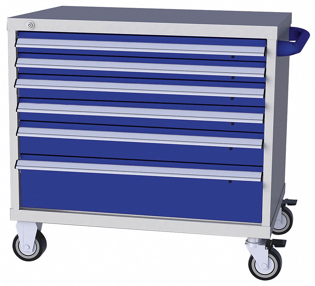 GRAINGER APPROVED Gabinete Modular con Cajones, Móvil, 46-1/2" Alto, 40