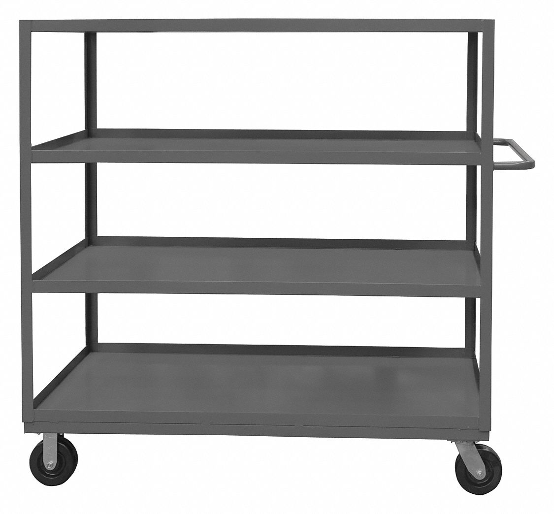 UTILITY CART WITH LIPPED METAL SHELVES, 3,000 LB LOAD CAPACITY, 36 IN X 24 IN, FLAT