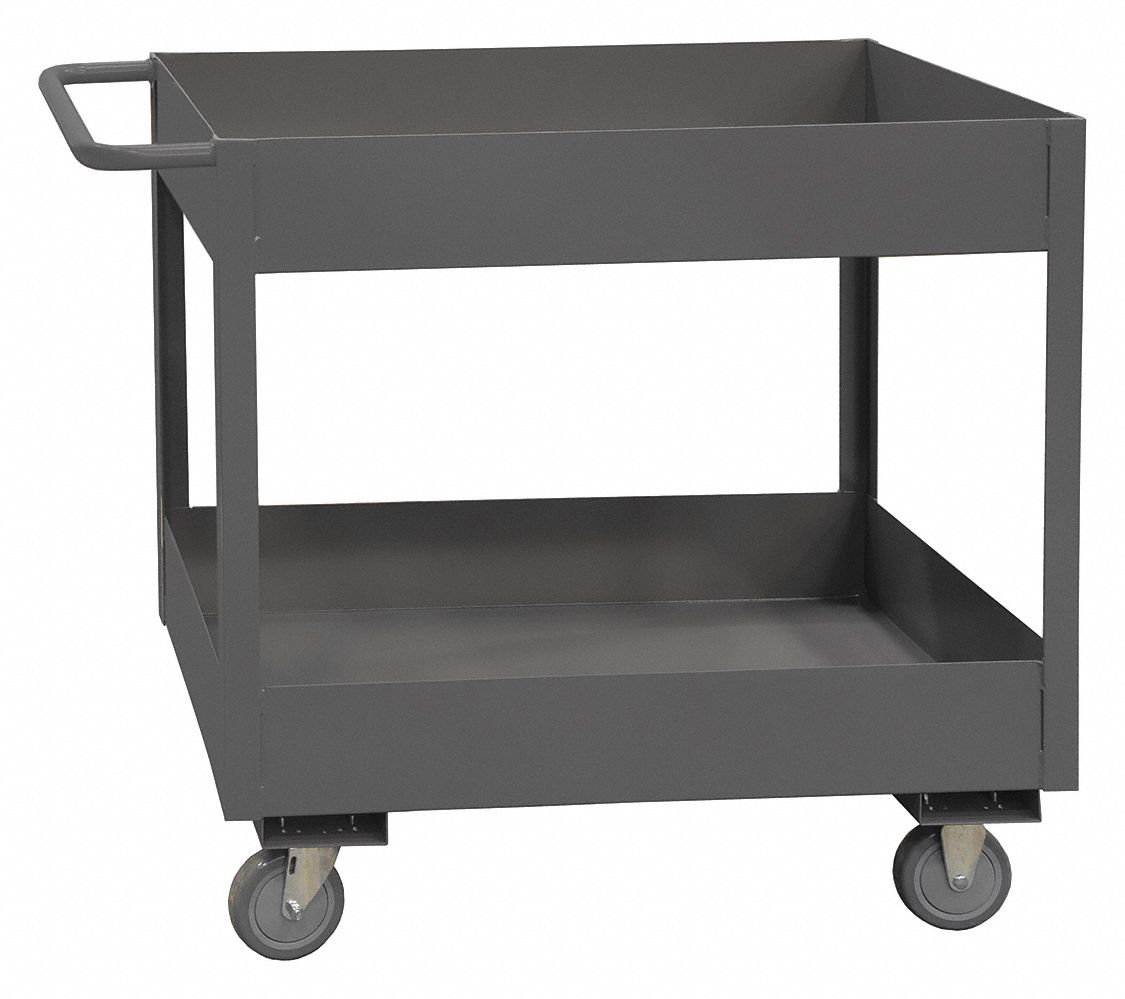 UTILITY CART WITH DEEP LIPPED METAL SHELVES, 3,600 LB LOAD CAPACITY, 36 IN X 24 IN