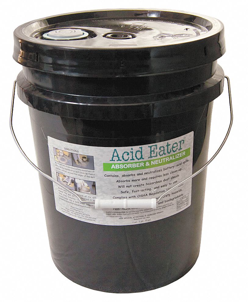 Acid Neutralizer: 5 gal Volume Absorbed per Pkg., 30 lb Wt, Pail, Acids, Acid Eater