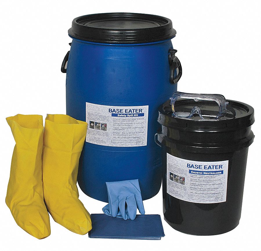 Spill Kit: 5 gal Container Capacity, Bucket, 5 gal Volume Absorbed Per Kit, Blue