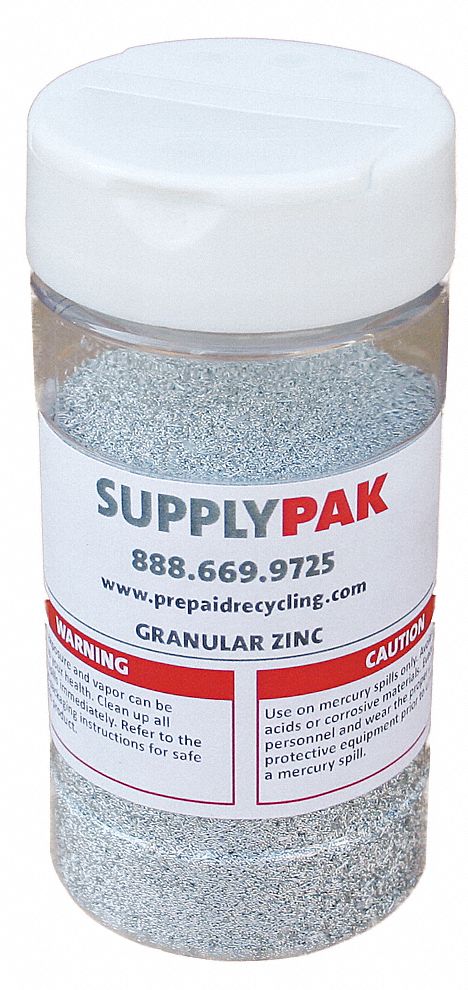 Mercury Amalgamating Zinc Needles: Amalgamation Powder, Powder, 2 1/8 in x 4 5/8 in