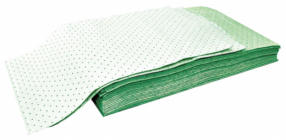 Absorbent Pad, Universal, Green, PK30