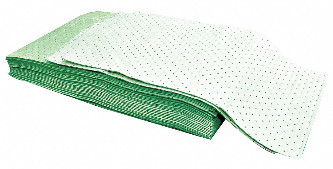 Absorbent Pad, Universal, Green, PK20