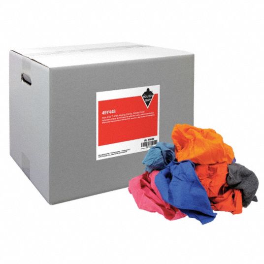 Cloth Rag, T-Shirt, Assorted, Varies - Grainger