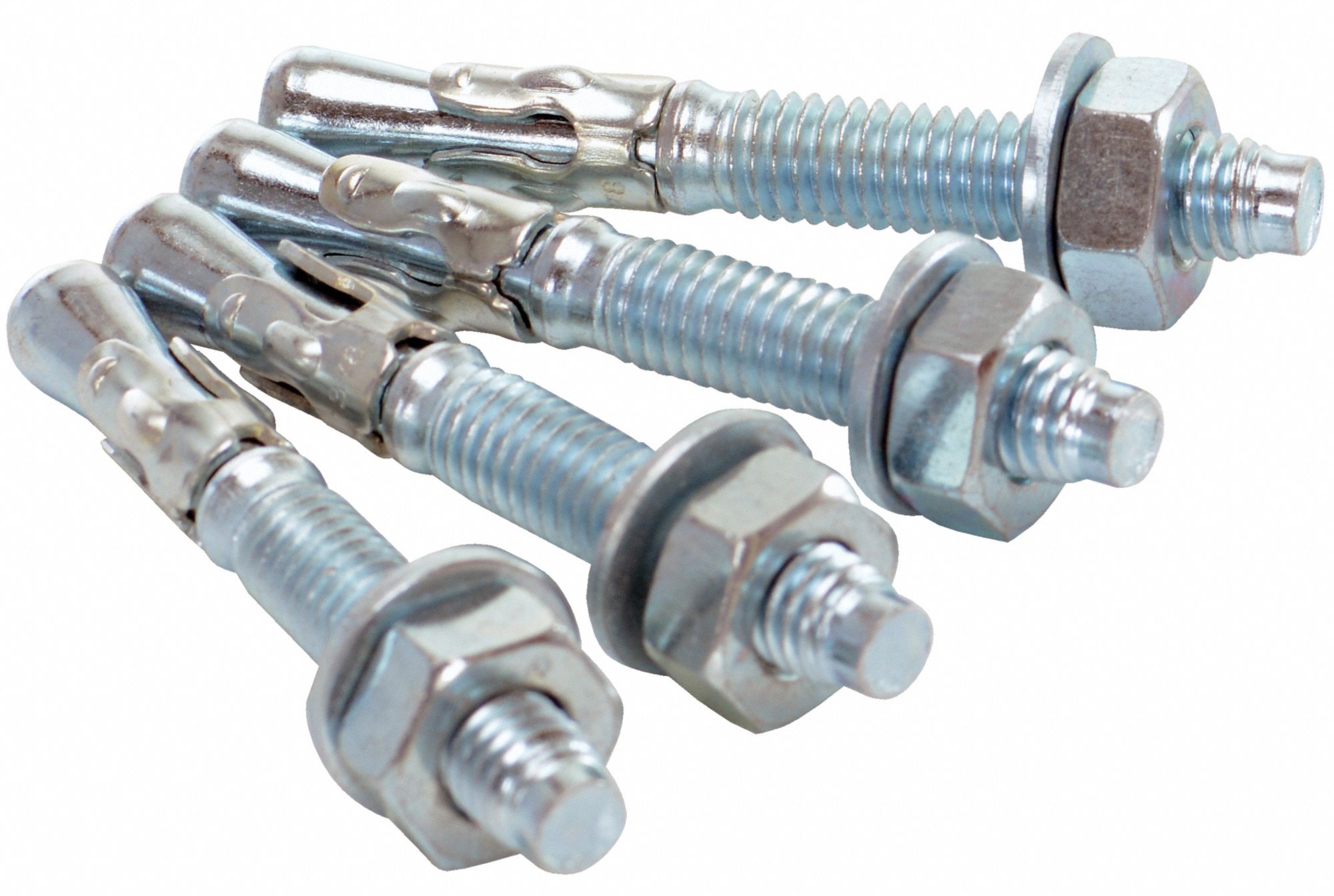 VESTIL Wedge Anchors Zinc Plated Steel, Silver, Wedge Anchors, 4 PK