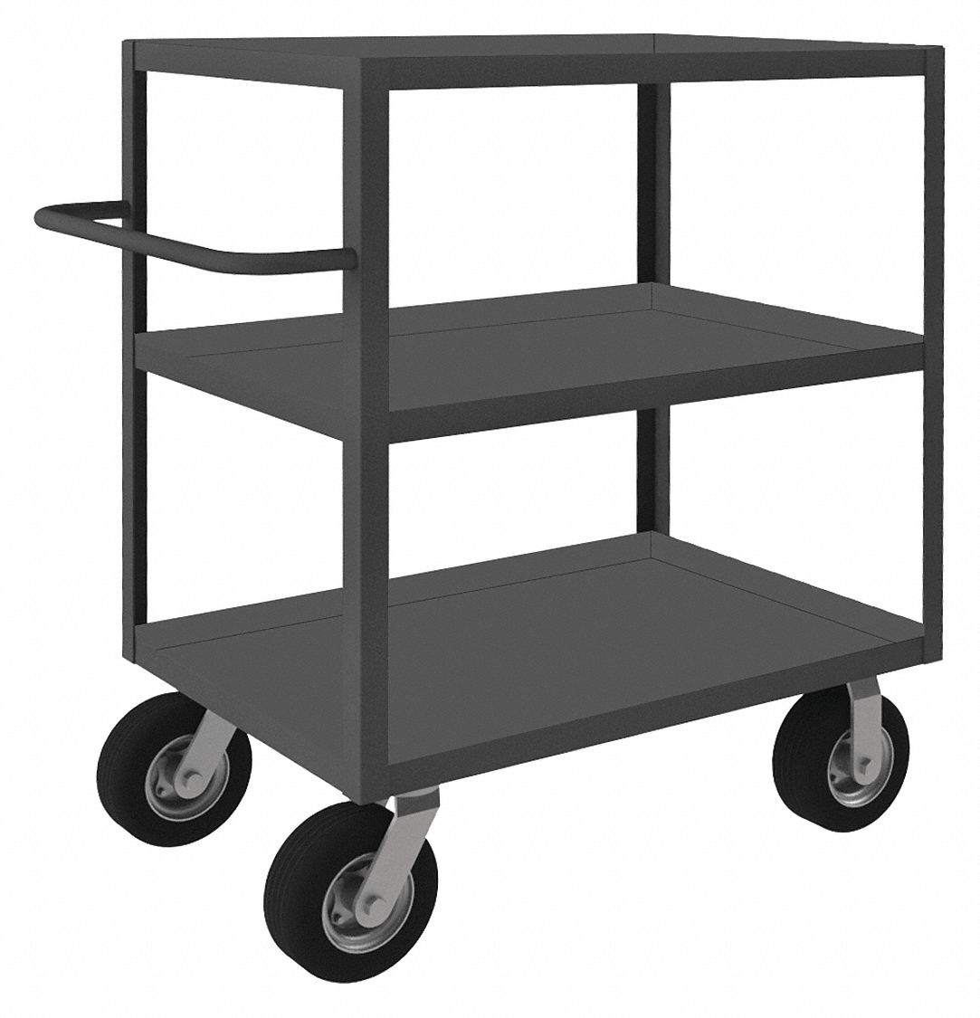 Durham Mfg Co Steel Flat Handle Utility Cart Number of Shelves: 3-1 Each Load Capacity 1200 lb 
