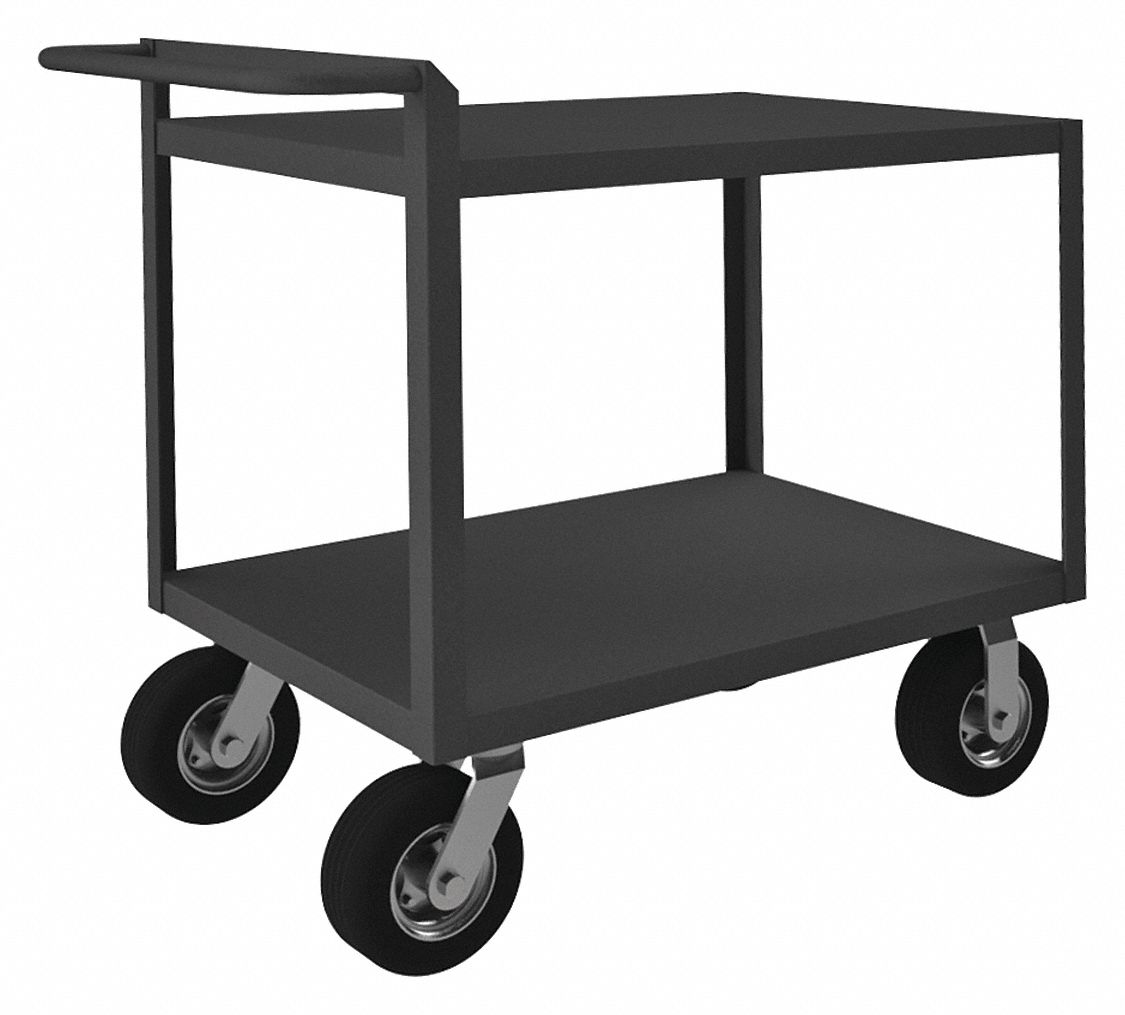 1,500 lb Load Capacity, 36 in x 24 in, Utility Cart with Lipped Metal ...