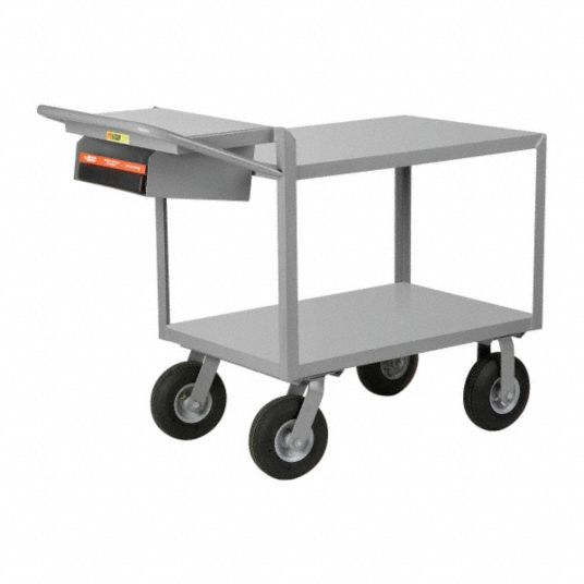 LITTLE GIANT, 1,200 lb Load Capacity, Steel, Order-Picking Utility Cart  with Flush Metal Shelves - 49Y546