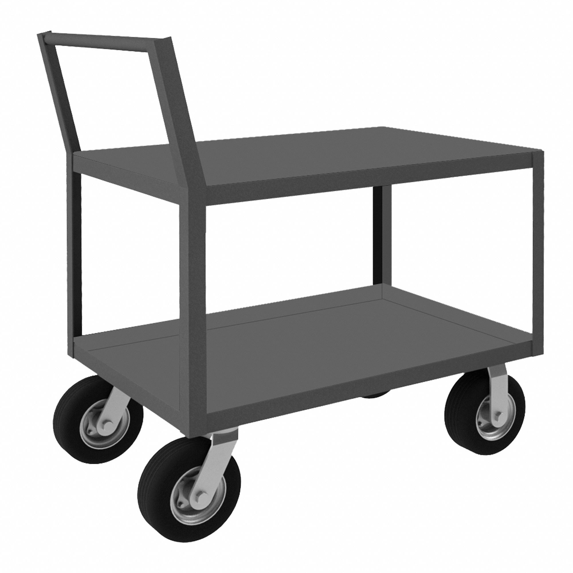 LOW-PROFILE UTILITY CART WITH FLUSH METAL SHELVES, 1,200 LB LOAD CAPACITY, 36 IN X 24 IN