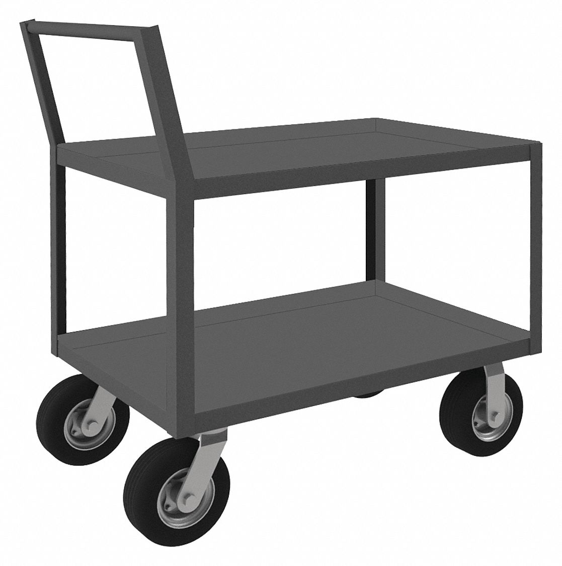 LOW-PROFILE UTILITY CART WITH LIPPED METAL SHELVES, 1,200 LB LOAD CAPACITY, RAISED