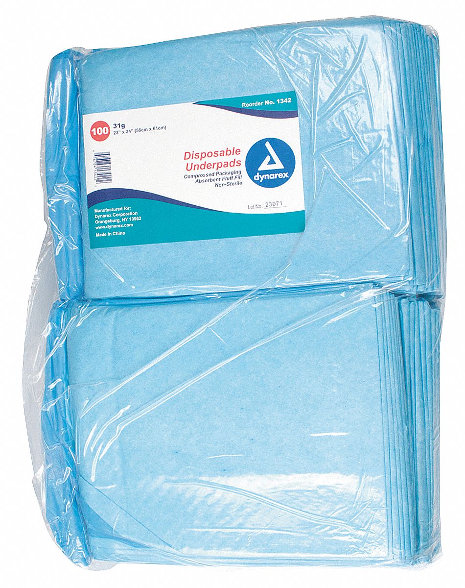 DYNAREX Disposable Underpads, 23 in x 24 in, PK 200 49Y7171342 Grainger