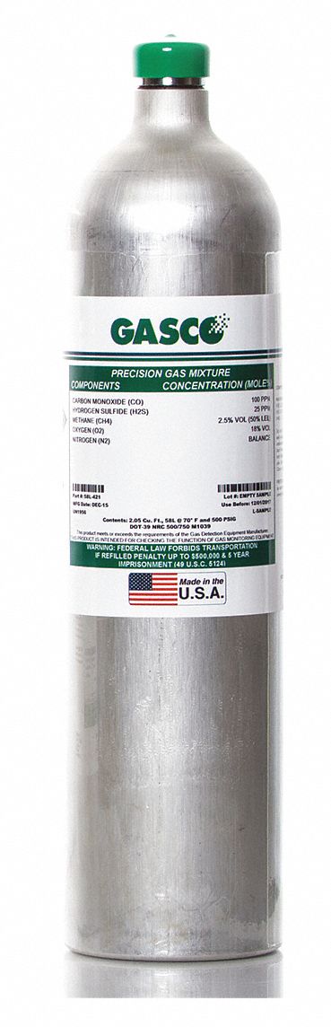 GASCO, Carbon Monoxide/Methane/Nitrogen/Oxygen, 58 L Cylinder