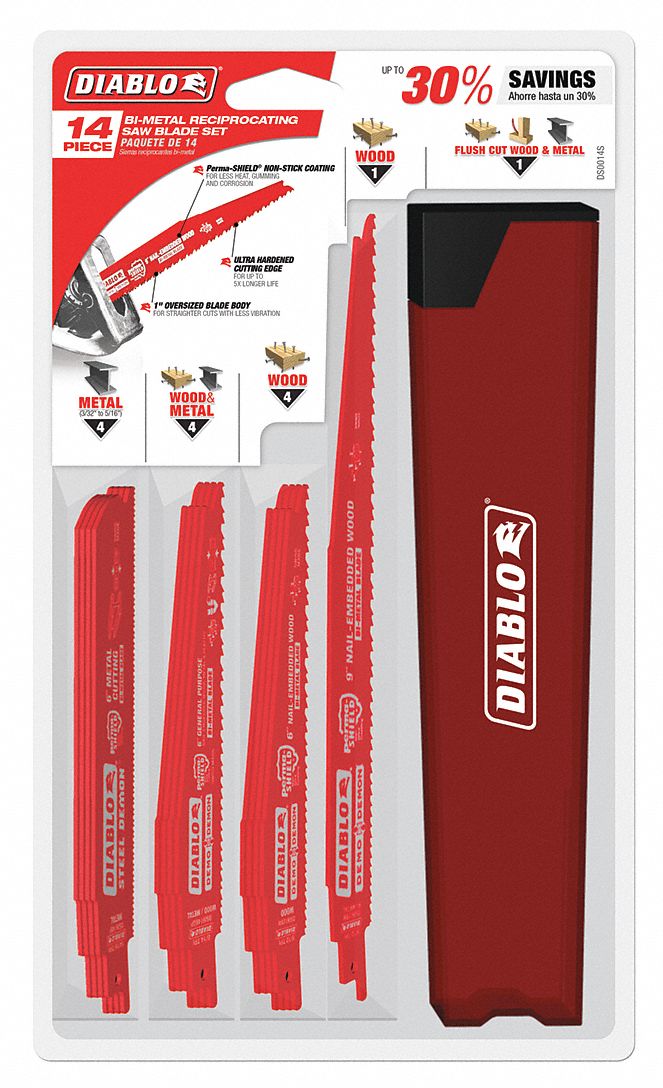 DIABLO, 14/18, 8/14, 6/12, 10/14 Teeth per Inch, 6 in_9 in Blade Lg