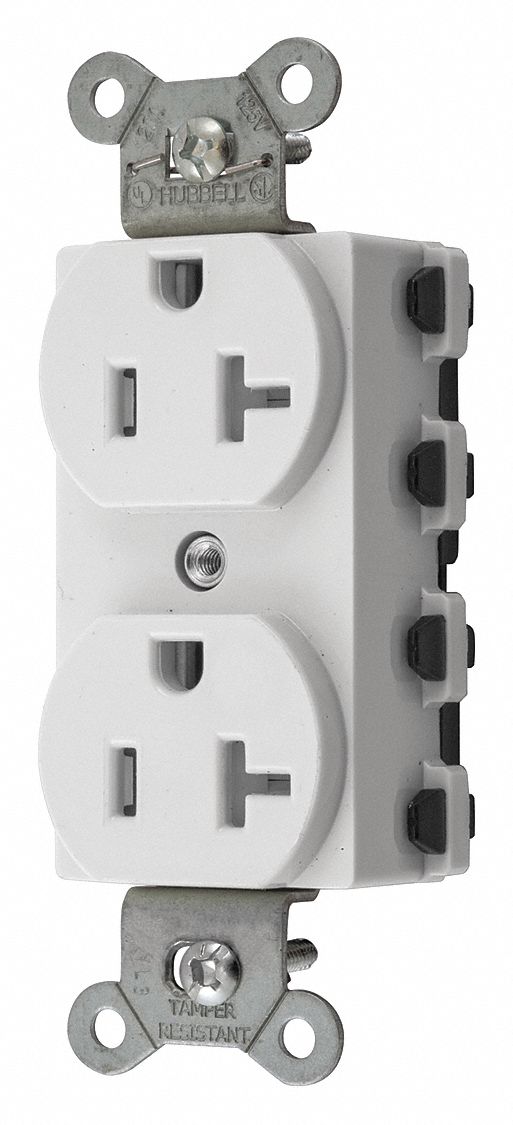 CONN SOL,PRISE DBL,20A/125V,INV,BLNC