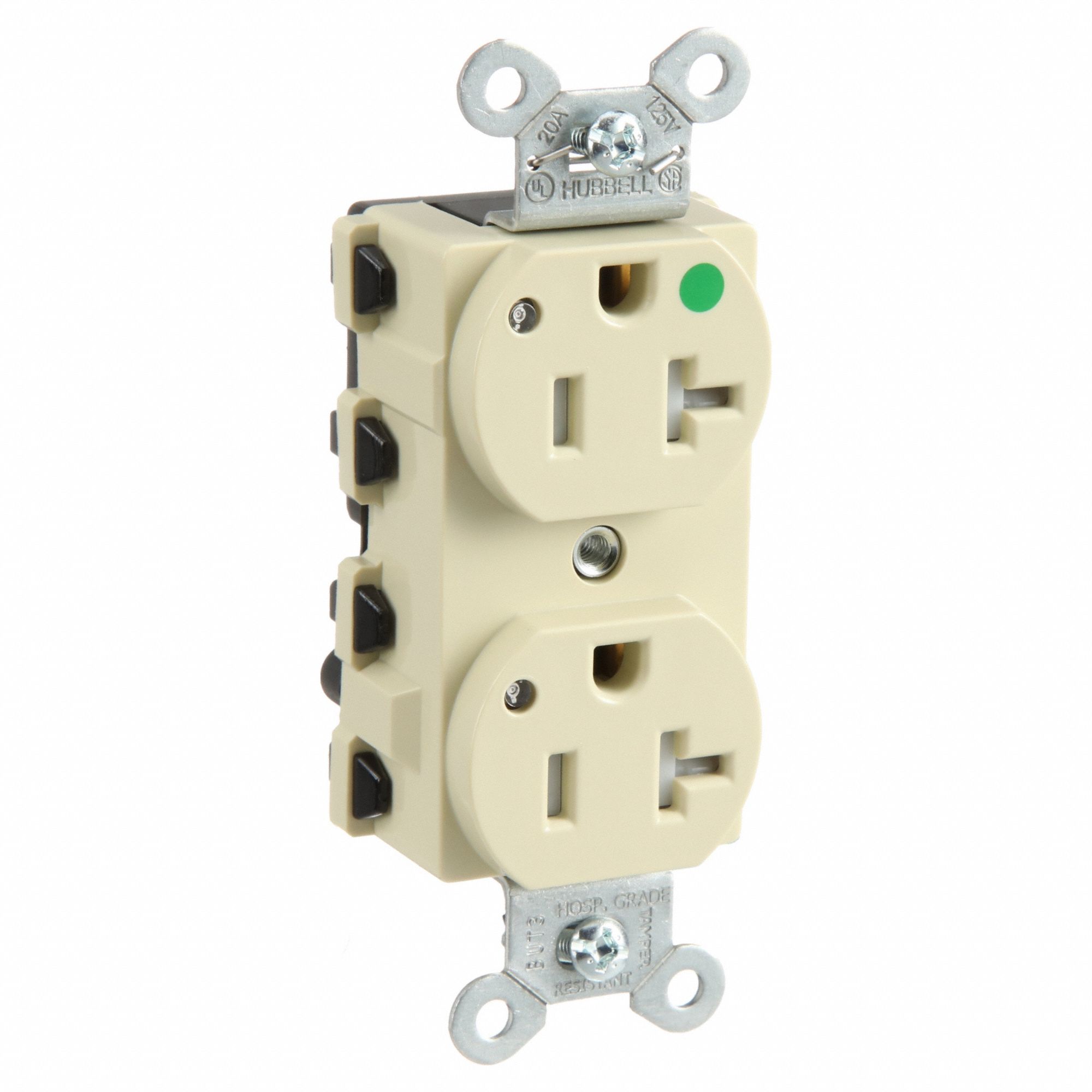 Receptacle, Ivory, 1.0 HP, 20A, Nylon