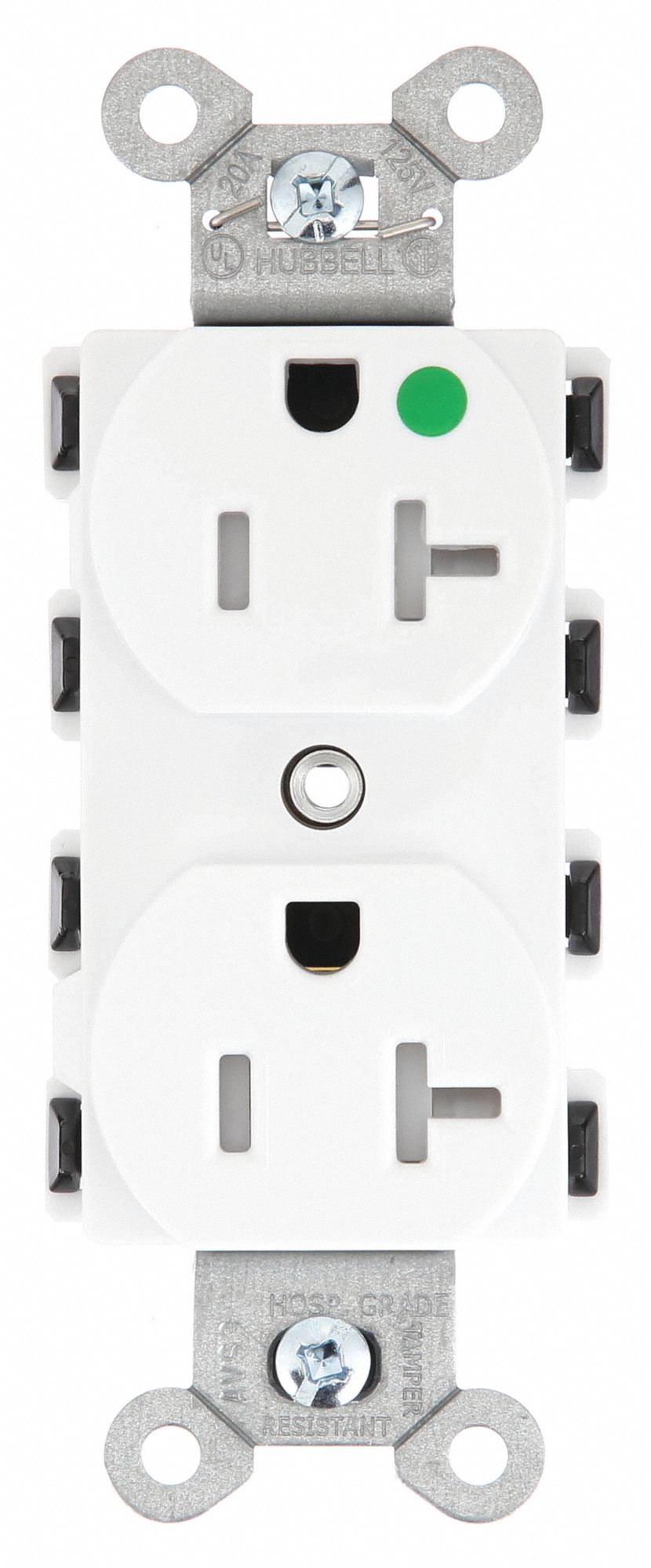 RECEPTACLE,WHITE,20 A,2P3W,BACK,1PK