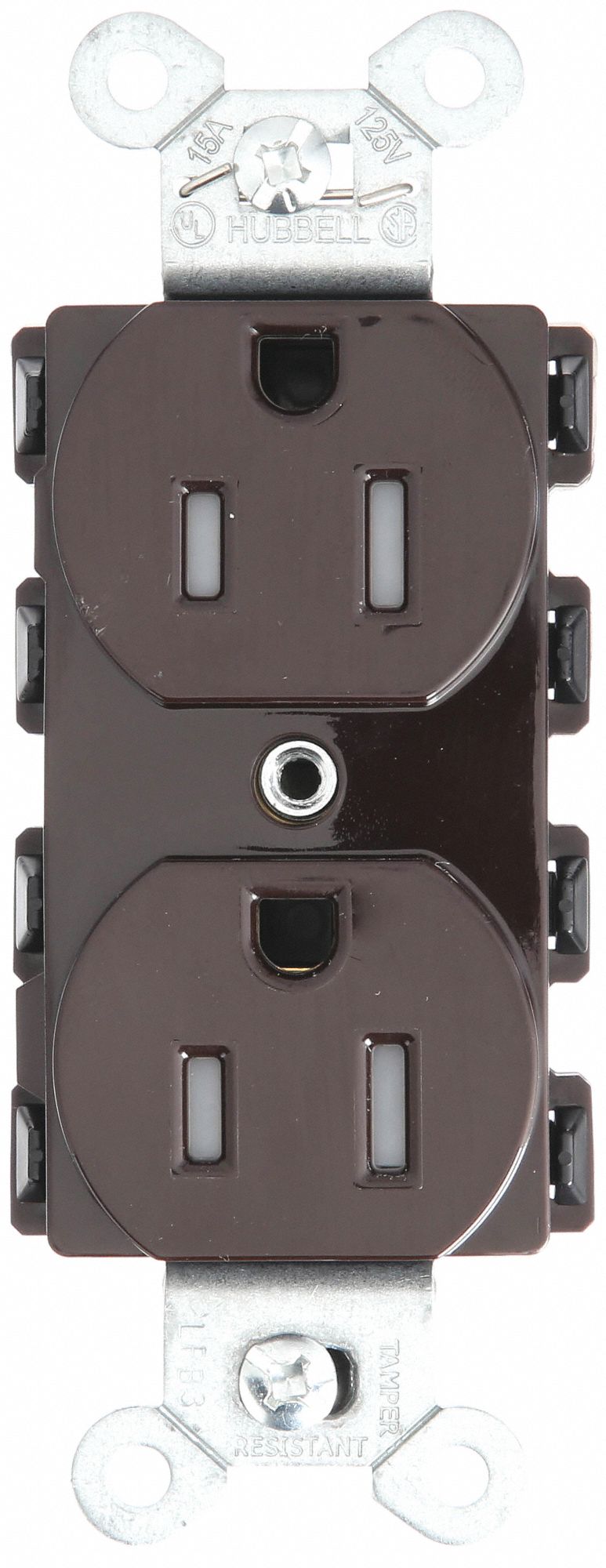 CONN SOL,PRSE DBL,15A/125V,INV,BR, ST2